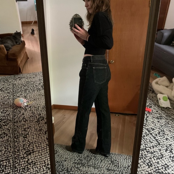 Gap boot cut straight leg dark wash jeans - Picture 6 of 8